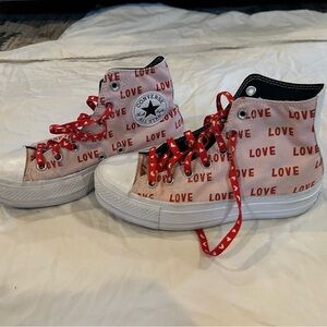 Converse Pink 'LOVE' High-Top Sneakers